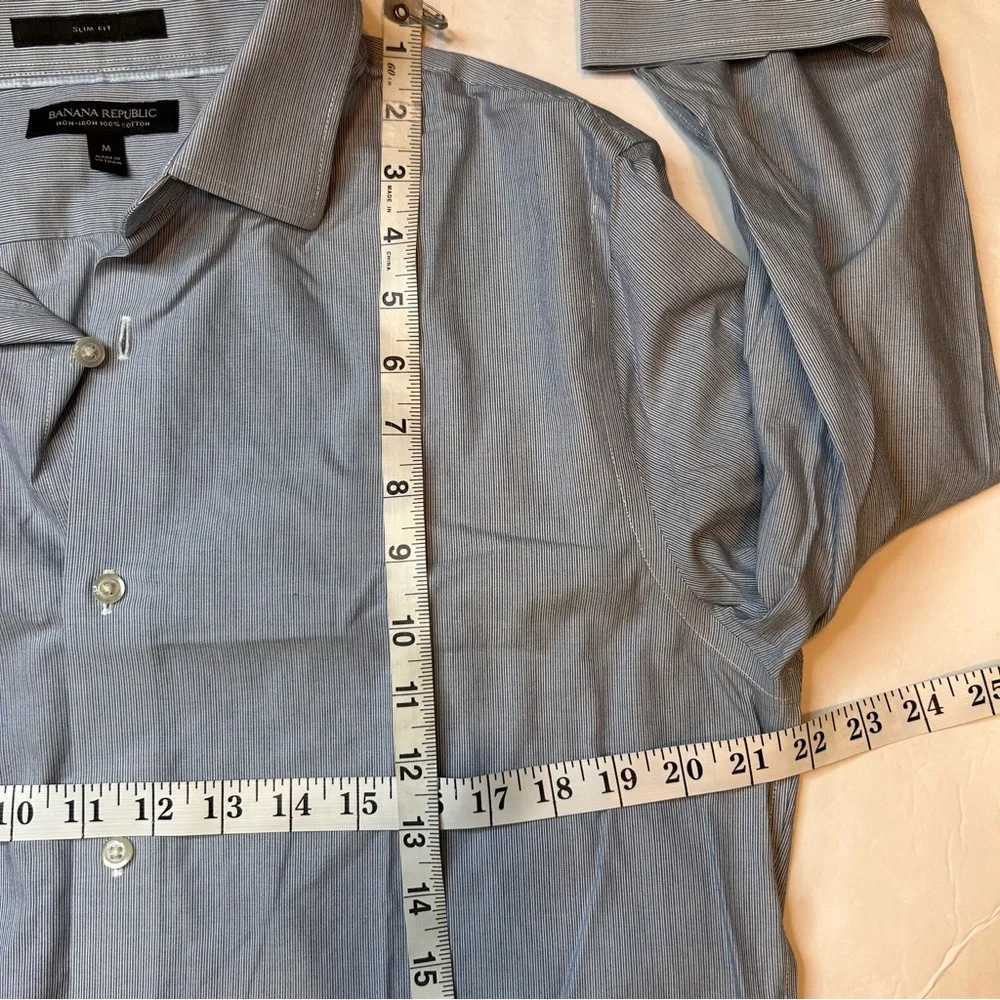 Banana Republic Men’s Slim Fit Non-Iron 100% Cotton Blue Shirt Button-up Size M